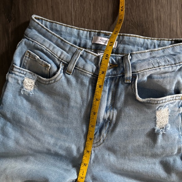 Forever 21 split hem Distressed Flare Jeans - Picture 6 of 9